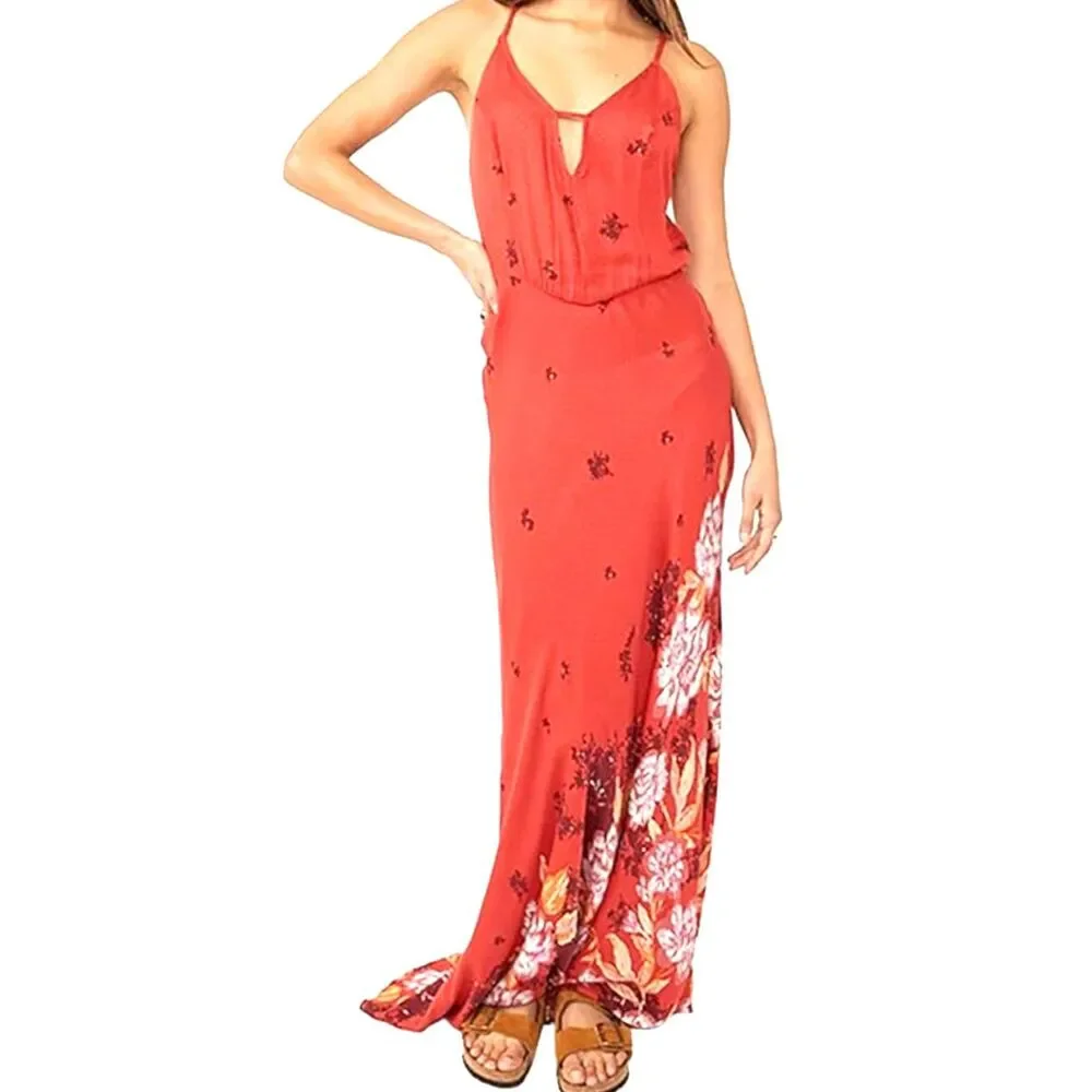🌺Free People Red Floral Maxi Dress🌺
💜🌷Free Earrings w Purchase🌷💜 - Picture 3 of 13